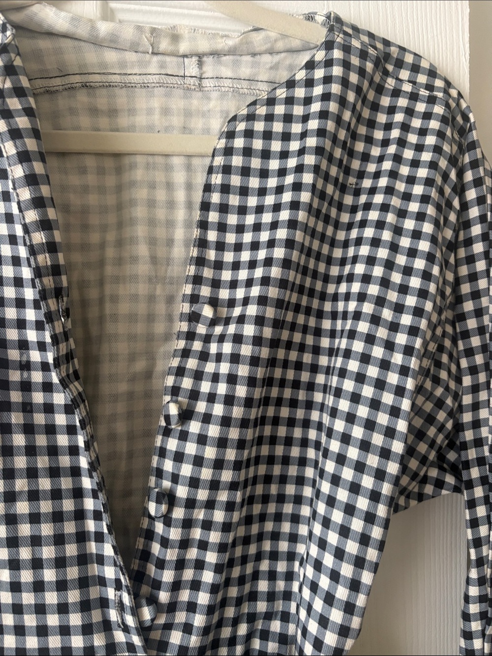 Batsheva Navy and White Gingham Midi Dress - Picture 2 of 8